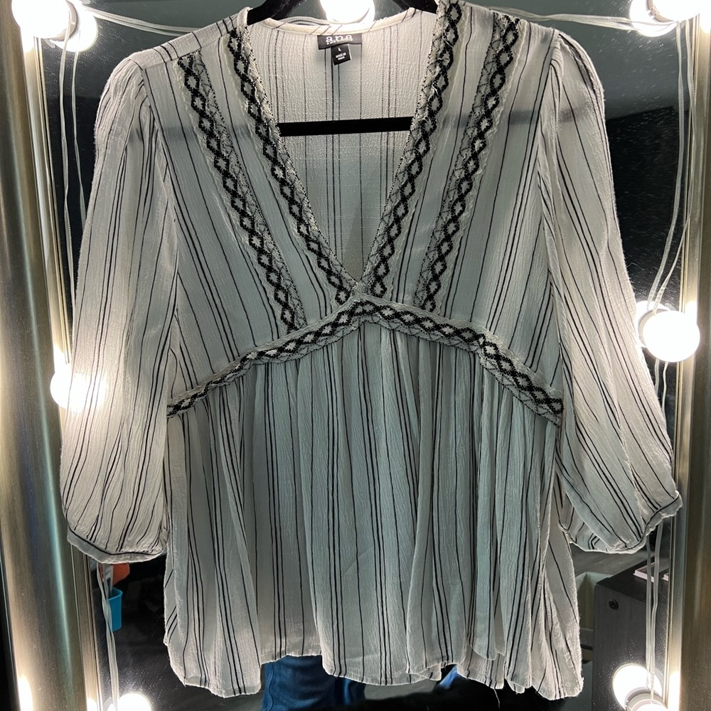 Black and White Blouse